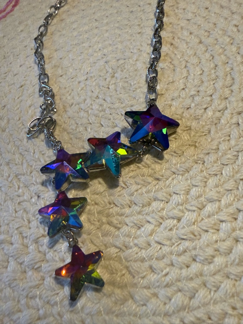 paparazzi Iridescent Star Chain Necklace - Multi-Color Prism - Picture 2 of 3